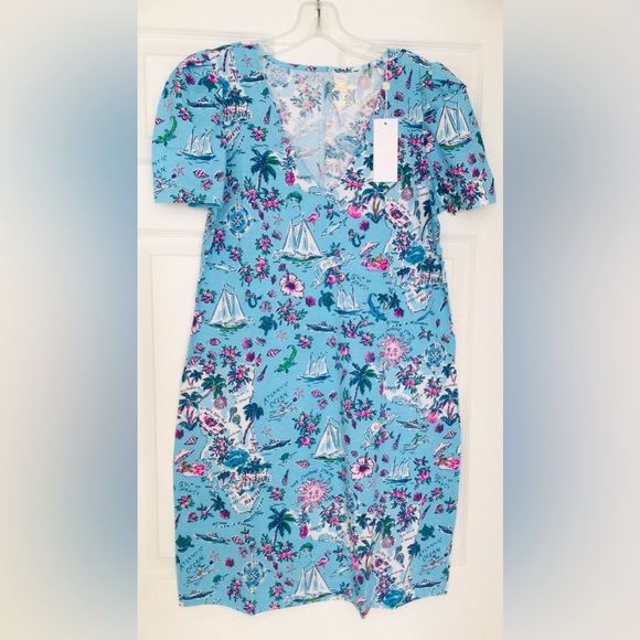 Lilly Pulitzer Dresses & Skirts - Lilly Pulitzer Aleece Dress-Amalfi Blue Lillys Roadtrip-Florida- NWT In Package